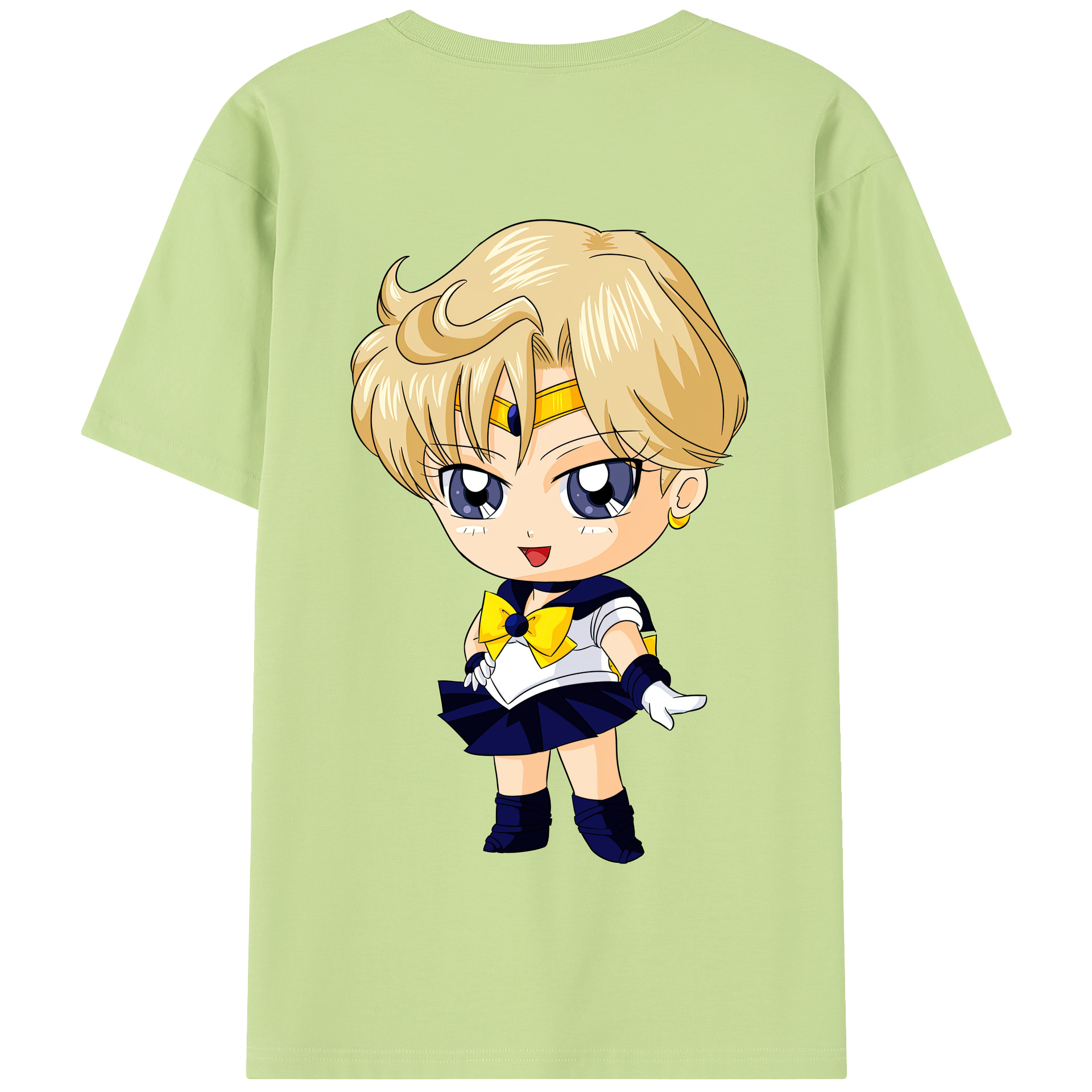 （画像用） 美少女戦士セーラームーン 天王はるか Sailor Moon Tenoh Haruka 綿100％半袖Tシャツ（背面プリント）